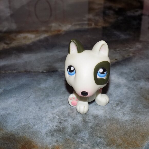 Littlest Pet Shop Black & White BULL TERRIER No # Dog Diary RARE - Picture 1 of 3